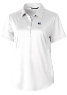 Cutter and Buck Jackson State Tigers Womens White Prospect Textured Short Sleeve Polo Shirt