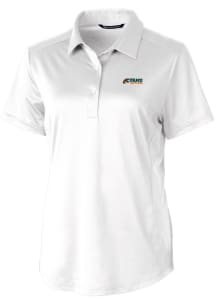 Cutter and Buck Florida A&amp;M Rattlers Womens White Prospect Textured Short Sleeve Polo Shirt