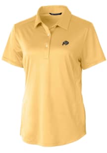 Cutter and Buck Colorado Buffaloes Womens Yellow Prospect Textured Short Sleeve Polo Shirt