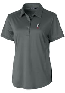 Womens Cincinnati Bearcats Grey Cutter and Buck Prospect Textured Short Sleeve Polo Shirt