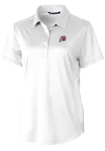 Cutter and Buck Utah Utes Womens White Prospect Textured Short Sleeve Polo Shirt