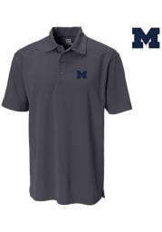 Cutter and Buck Michigan Wolverines Mens Black Genre Short Sleeve Polo