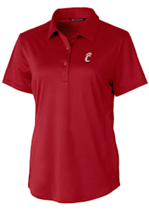 Womens Cincinnati Bearcats Cardinal Cutter and Buck Prospect Textured Short Sleeve Polo Shirt