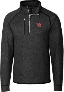 Cutter and Buck Houston Cougars Mens Charcoal Mainsail Long Sleeve 1/4 Zip Pullover