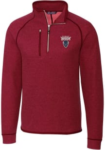 Cutter and Buck Howard Bison Mens Red Mainsail Long Sleeve 1/4 Zip Pullover