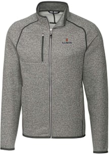 Cutter and Buck Illinois Fighting Illini Mens Grey Mainsail Medium Weight Jacket
