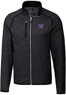 Mens Washington Huskies Charcoal Cutter and Buck Mainsail Medium Weight Jacket