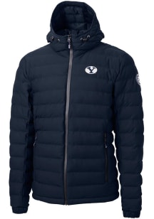 Cutter and Buck BYU Cougars Mens Navy Blue Mission Ridge Repreve Puffer Filled Jacket