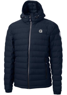 Cutter and Buck Georgetown Hoyas Mens Navy Blue Mission Ridge Repreve Puffer Filled Jacket