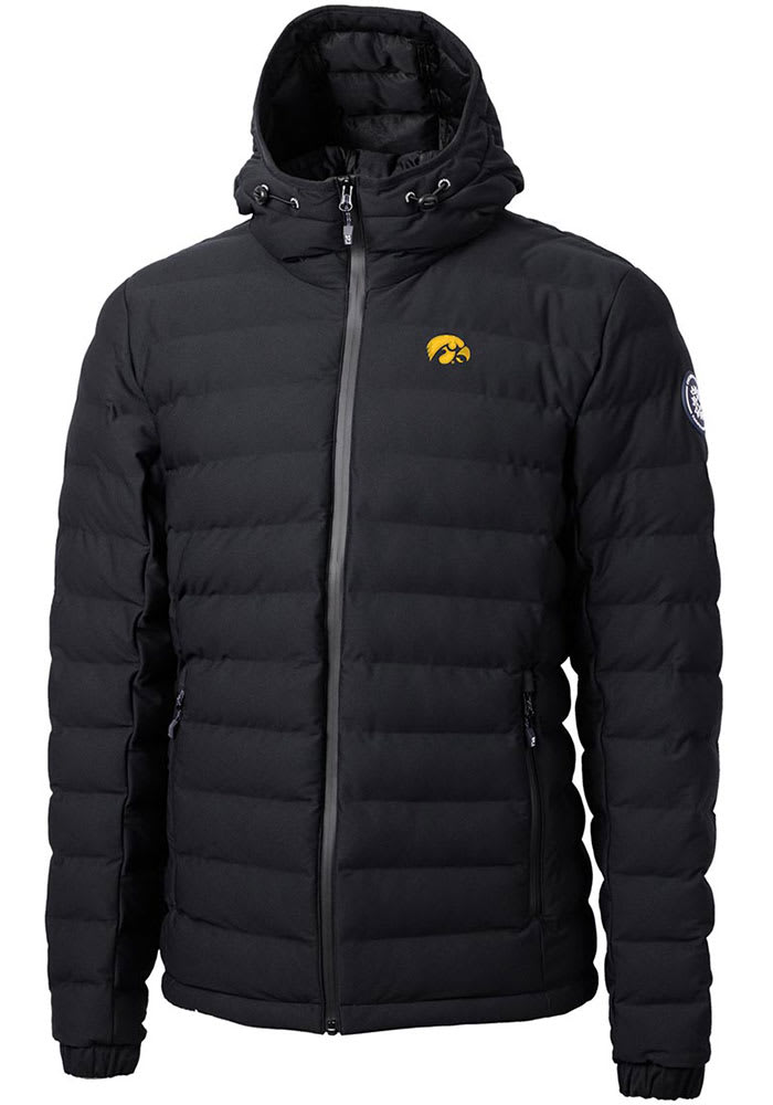 Iowa Hawkeyes Cutter and Buck Mens Black Mission Ridge Repreve Puffer