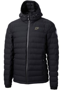 Cutter and Buck Purdue Boilermakers Mens Black Mission Ridge Repreve Puffer Filled Jacket