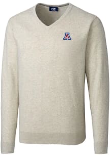 Cutter and Buck Arizona Wildcats Mens Oatmeal Lakemont Long Sleeve Sweater