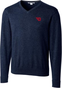 Cutter and Buck Dayton Flyers Mens Navy Blue Lakemont Long Sleeve Sweater