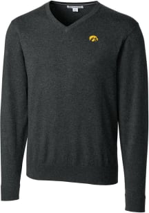 Cutter and Buck Iowa Hawkeyes Mens Charcoal Lakemont Long Sleeve Sweater