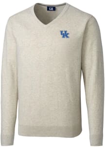 Cutter and Buck Kentucky Wildcats Mens Oatmeal Lakemont Long Sleeve Sweater