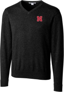 Cutter and Buck Nebraska Cornhuskers Mens Black Lakemont Long Sleeve Sweater