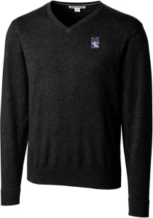 Cutter and Buck Northwestern Wildcats Mens Black Lakemont Long Sleeve Sweater