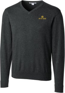 Cutter and Buck Notre Dame Fighting Irish Mens Charcoal Lakemont Long Sleeve Sweater