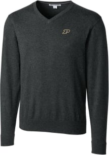 Cutter and Buck Purdue Boilermakers Mens Charcoal Lakemont Long Sleeve Sweater