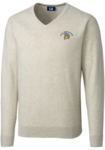 Cutter and Buck San Jose State Spartans Mens Oatmeal Lakemont Long Sleeve Sweater