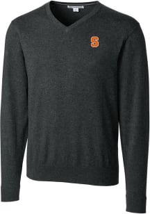 Cutter and Buck Syracuse Orange Mens Charcoal Lakemont Long Sleeve Sweater