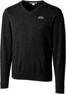 Cutter and Buck TCU Horned Frogs Mens Black Lakemont Long Sleeve Sweater