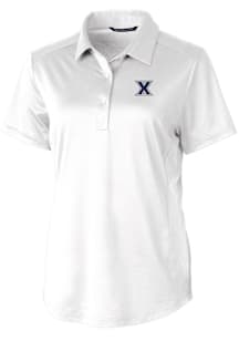 Cutter and Buck Xavier Musketeers Womens White Prospect Textured Short Sleeve Polo Shirt