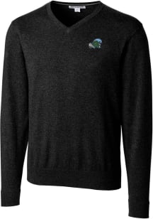 Cutter and Buck Tulane Green Wave Mens Black Lakemont Long Sleeve Sweater