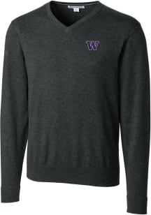 Cutter and Buck Washington Huskies Mens Charcoal Lakemont Long Sleeve Sweater