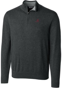 Cutter and Buck Alabama Crimson Tide Mens Charcoal Lakemont Long Sleeve 1/4 Zip Pullover