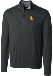 Cutter and Buck Baylor Bears Mens Charcoal Lakemont Long Sleeve 1/4 Zip Pullover