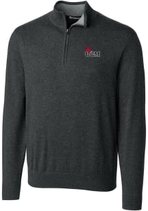 Cutter and Buck Central Missouri Mules Mens Charcoal Lakemont Long Sleeve 1/4 Zip Pullover