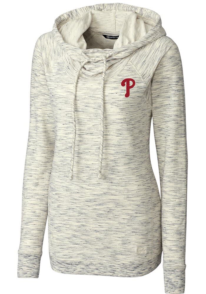 Cutter and Buck Philadelphia Phillies Womens Tie Breaker Hoodie Oatmeal