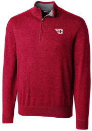 Cutter and Buck Dayton Flyers Mens Red Lakemont Long Sleeve 1/4 Zip Pullover
