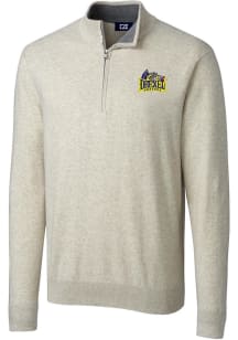 Cutter and Buck Drexel Dragons Mens Oatmeal Lakemont Long Sleeve 1/4 Zip Pullover