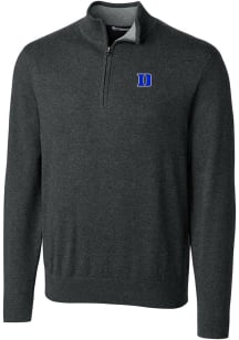 Cutter and Buck Duke Blue Devils Mens Charcoal Lakemont Long Sleeve 1/4 Zip Pullover