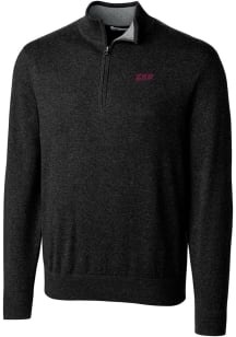 Cutter and Buck Eastern Kentucky Colonels Mens Black Lakemont Long Sleeve 1/4 Zip Pullover