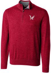 Cutter and Buck Eastern Washington Eagles Mens Red Lakemont Long Sleeve 1/4 Zip Pullover