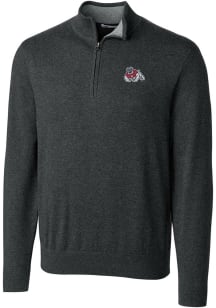 Cutter and Buck Fresno State Bulldogs Mens Grey Lakemont Long Sleeve 1/4 Zip Pullover