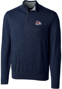 Cutter and Buck Fresno State Bulldogs Mens Navy Blue Lakemont Long Sleeve 1/4 Zip Pullover