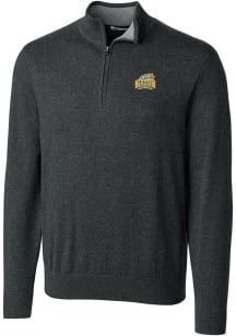 Cutter and Buck George Mason University Mens Charcoal Lakemont Long Sleeve 1/4 Zip Pullover
