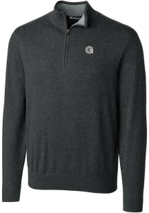 Cutter and Buck Georgetown Hoyas Mens Charcoal Lakemont Long Sleeve 1/4 Zip Pullover
