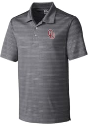Cutter and Buck Oklahoma Sooners Mens Charcoal Melange Short Sleeve Polo