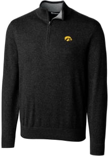 Cutter and Buck Iowa Hawkeyes Mens Black Lakemont Long Sleeve 1/4 Zip Pullover