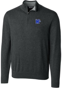 Cutter and Buck Memphis Tigers Mens Charcoal Lakemont Long Sleeve 1/4 Zip Pullover