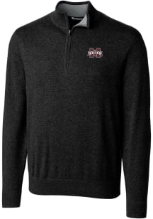 Cutter and Buck Mississippi State Bulldogs Mens Black Lakemont Long Sleeve 1/4 Zip Pullover