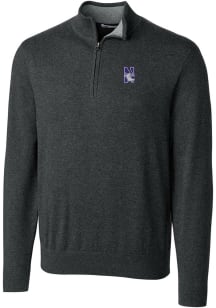 Cutter and Buck Northwestern Wildcats Mens Grey Lakemont Long Sleeve 1/4 Zip Pullover
