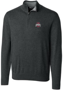 Cutter and Buck Ohio State Buckeyes Mens Charcoal Lakemont Long Sleeve 1/4 Zip Pullover