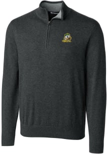 Cutter and Buck Oregon Ducks Mens Charcoal Lakemont Long Sleeve 1/4 Zip Pullover