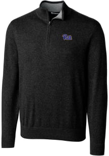 Cutter and Buck Pitt Panthers Mens Black Lakemont Long Sleeve 1/4 Zip Pullover